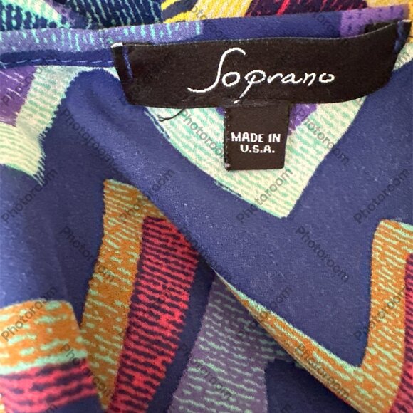 Soprano Small Multicolor Zig Zag Short Sleeve Blouse - Picture 4 of 4